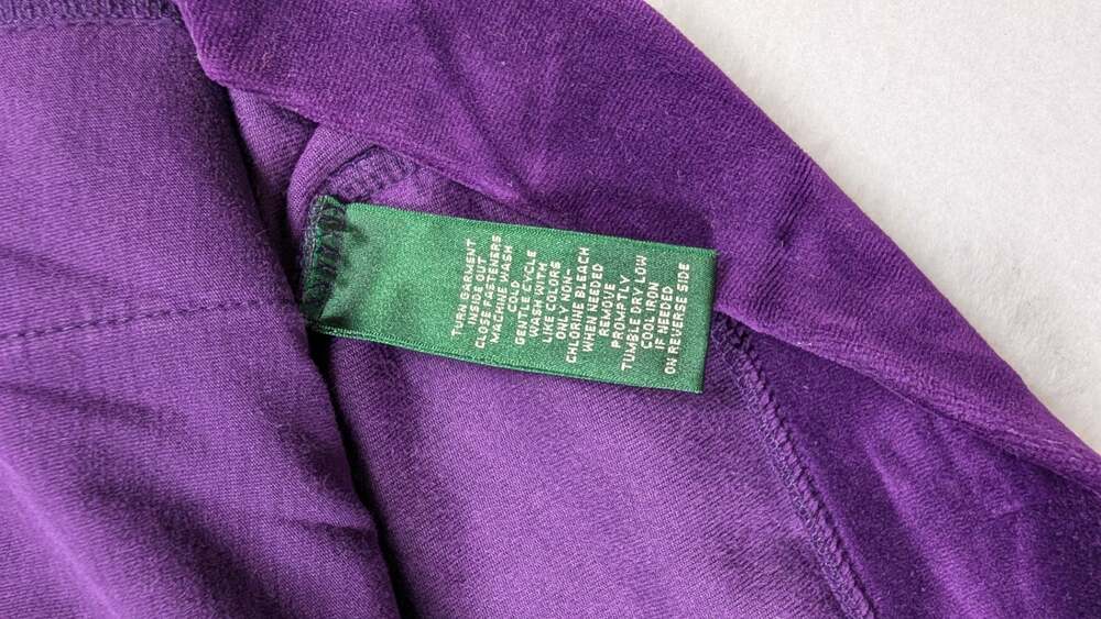 Lauren Ralph Lauren Purple Velour Zip-Up Jacket, Size L, Mob Wife Y2k - Picture 7 of 12